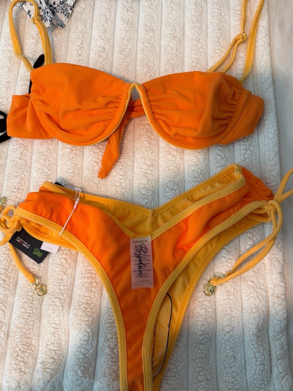 Bydee Sundancer Orange Tie-Front Bikini Set - Vibrant Orange